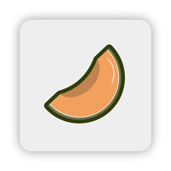 mellon icon on button, mellon Flat Illustration, Vector mellon