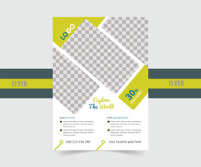 This is a Travel  flyer with unique, modern, and  simple design
