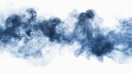 Blue Smoke isolated on white transparent background. Fog in blue color. Ideal for creative design and advertising transparent background