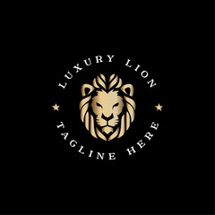 Minimalist Luxury Lion Logo Vector Illustration