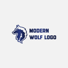 Minimalist Modern Wolf Logo Vector Illustration