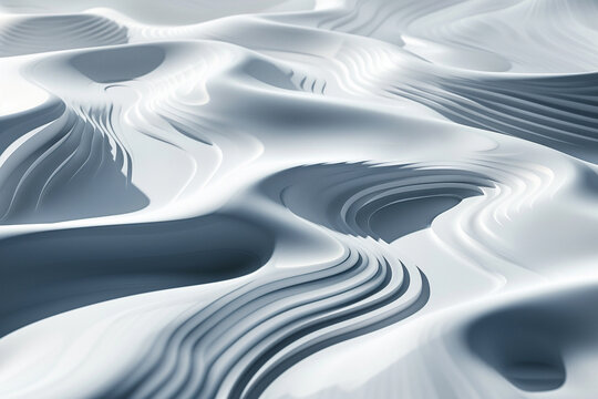 Abstract Monochromatic Ripple Pattern &ndash; Softly Intertwined Shadows Add Depth and Movement, Creating a Unique Character in Any Space with a Minimalist Design