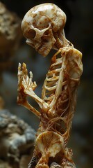 Detailed Skeleton Sculpture: A Study of Human Anatomy and Mortality