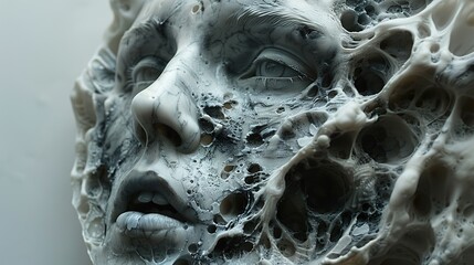 Abstract Sculpture of a Human Face - Contemporary Art