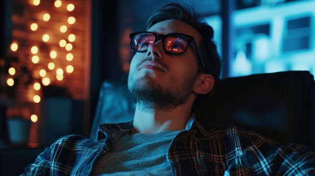 Man enjoying online sale weekend cyber Monday and black friday