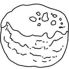 Cute food illustration clipart black and white line