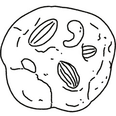 Cute food illustration clipart black and white line