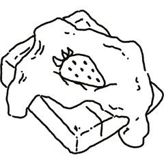 Cute food illustration clipart black and white line