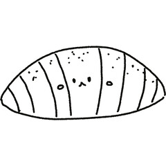 Cute food illustration clipart black and white line