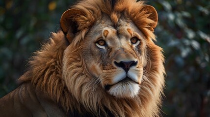 Fototapeta premium Portrait of majestic lion in wild,wildlife photography,world wild life day concept.