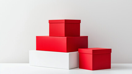 Red Gift Boxes, Wrapped Gifts, Presents