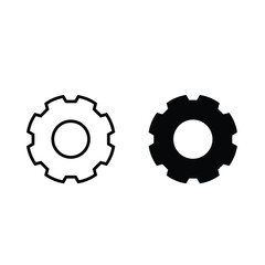 Black settings icon. Cogwheel symbol. Gear wheel vector linear icon 
