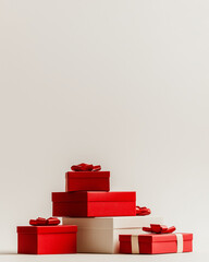 Red Gift Boxes, Wrapped Gifts, Presents