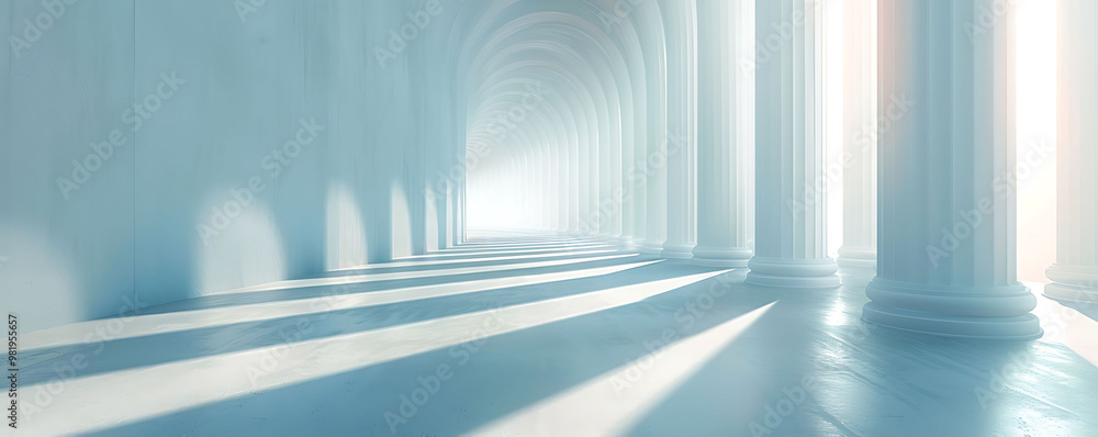 Poster airy widescreen background with tilted columns