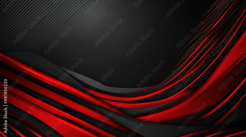 Poster explore a dynamic vector template with a radiant red metallic finish and a modern techinspired desig