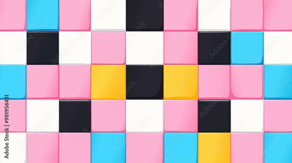 Poster brighten your projects with this vibrant checkerboard pattern, merging playful textures with sleek m