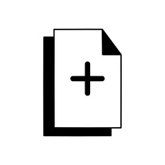 Fototapeta premium add new document icon, vector illustration, isolated on white
