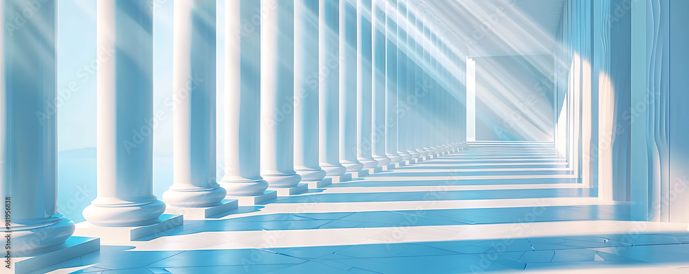 Aufkleber widescreen background with tilted architectural columns