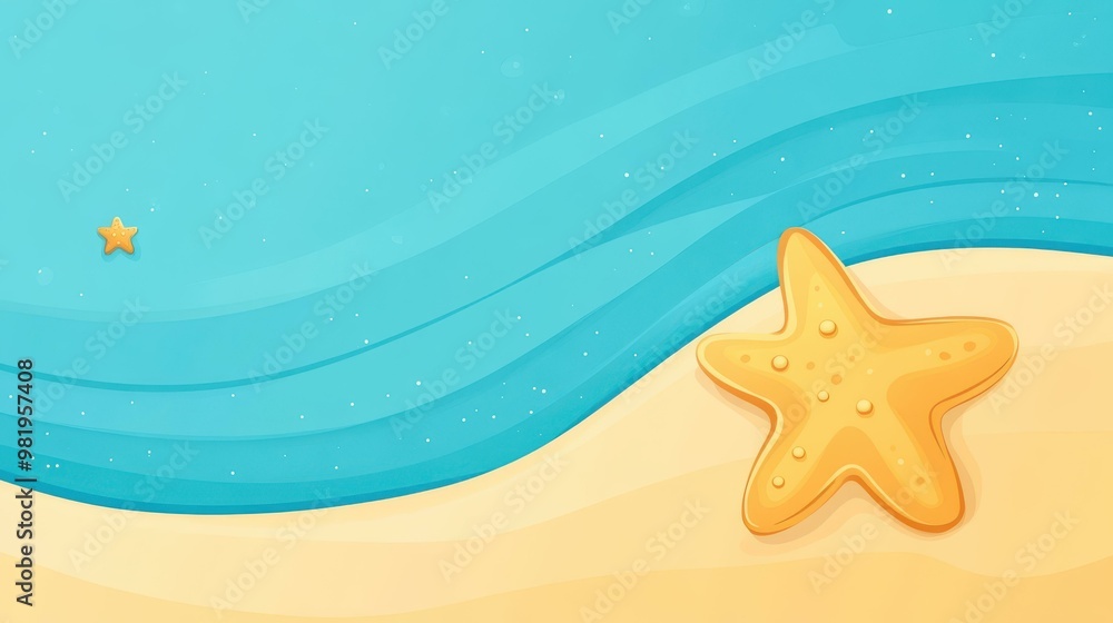 Poster this sleek vector design showcases a simple starfish, adding a touch of coastal charm to any visual 