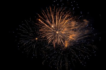Fototapeta premium Brilliant fireworks lighting up the dark sky during new year's celebration