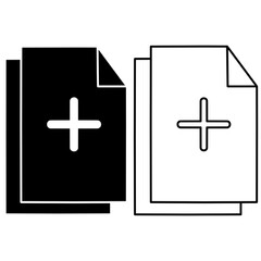 Obraz premium add new document icon, vector illustration, isolated on white