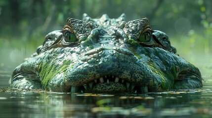Fototapeta premium Close Up of a Crocodile in the Water