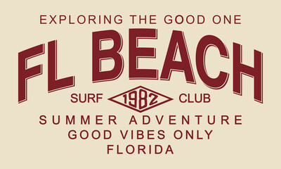 Florida Beach Long beach, summer vibes summer slogan with typography for t-shirt print , beach vector print, For  Hoodie