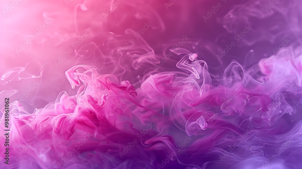 Poster illuminated viva magenta smoke, flowing gracefully with hints of soft light, forms dynamic splashes 