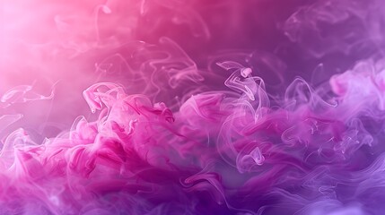 Fototapeta premium Illuminated viva magenta smoke, flowing gracefully with hints of soft light, forms dynamic splashes on an abstract background, evoking a sense of motion and fluidity like ink in water