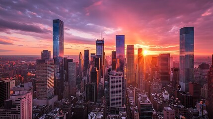 Manhattan Skyline at Sunset