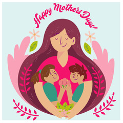 Beautiful illustrations of mothers day 
