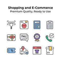 A versatile icon set covering key aspects of retail and services