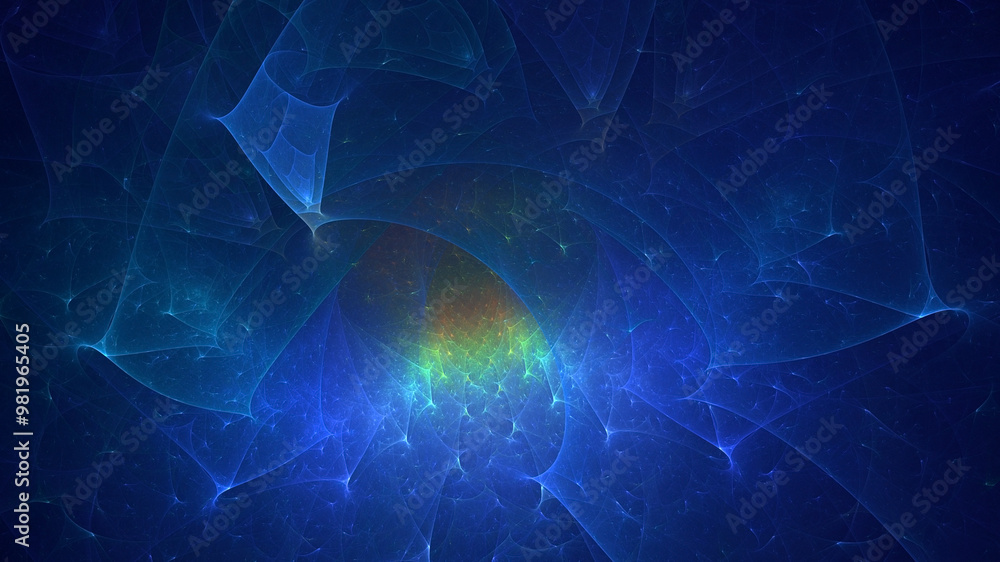 Poster 3d manual rendering abstract colorful fractal light background. its not ai generatd illustration.