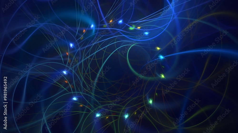 Poster 3d manual rendering abstract colorful fractal light background. its not ai generatd illustration.