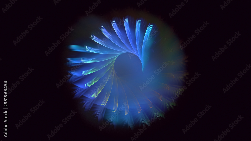 Aufkleber 3d manual rendering abstract circle light background. its not ai generatd illustration.
