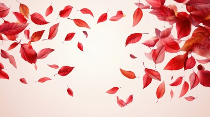 Autumn sale banner background with red leaves, autumn nature promo vector design elements. Banner. transparent background