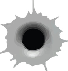 Bullet hole. Illustration on transparent background. Vector.
