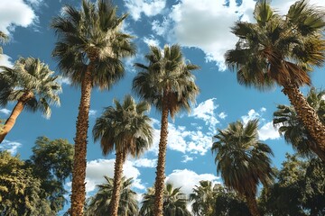 Obraz premium Palm trees as panorama background 
