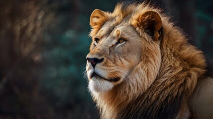 A closeup portrait of lion side view ,wild life photography,world wild life day 2025.