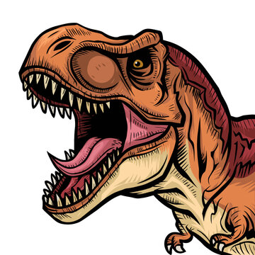 recommend clip art: Hand Drawn T-Rex Dinosaur roar Illustration