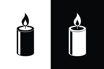 Candle icon template vector. Candle symbol vector sign isolated on white black