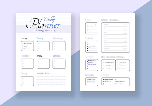Weekly Daily Planner Layout