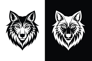 Wolf head icon silhouette Vector illustration. Wolf Vintage Logo Stock Vector black