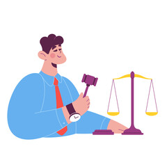 Judge with gavel and scales of justice