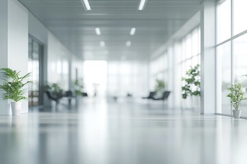Obraz premium Blur focus of White open space office interior can be used as background