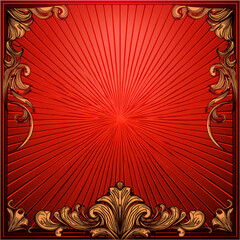 a red background with a cross in the center.