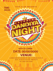 vector illustration of navratri dandiya night poster,flyer with creative background
