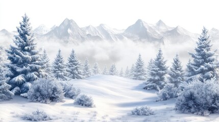 Fototapeta premium snow landscape transparent background
