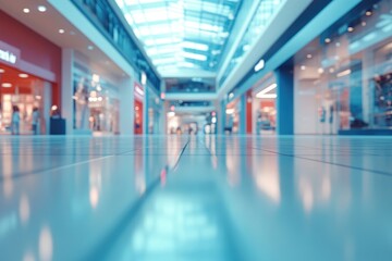 Abstract shopping mall background with shallow depth of focus.