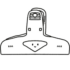 Cute stationary school supplies black and white line